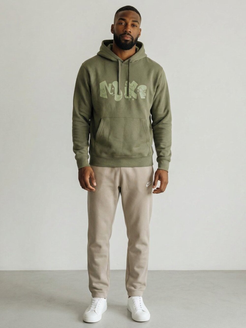 Nike Club Fleece+ Sweatsuit Outfit 2 Piece NSW Tracksuit Olive Green/Khaki NWT